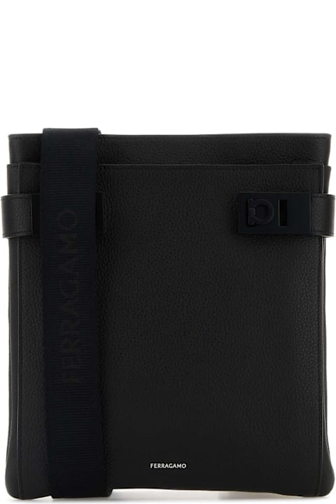 Ferragamo Bags for Men Ferragamo Black Leather Crossbody Bag