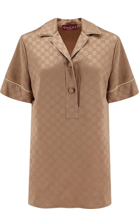 Gucci for Women Gucci Viscose Blend Shirt With Allover Gg Logo