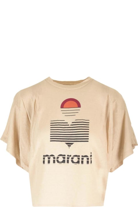 Marant Étoile Topwear for Women Marant Étoile Logo Printed Cropped T-shirt
