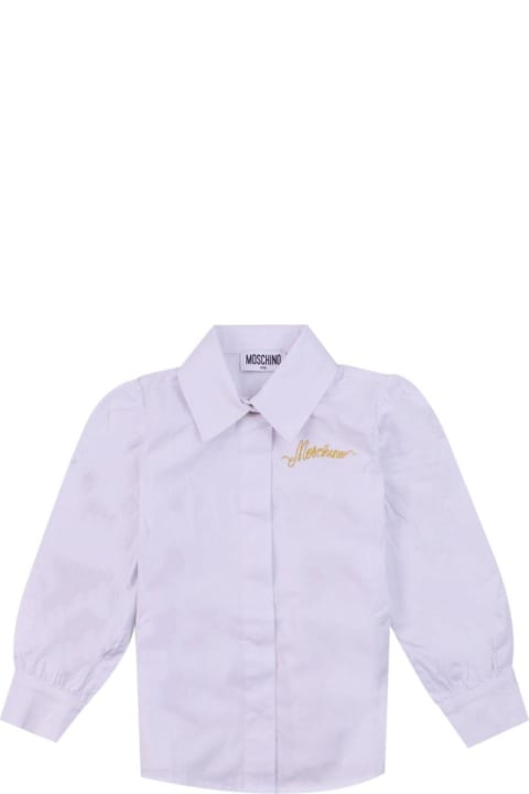 Shirts for Boys Moschino Long-sleeved Logo-embroidered Shirt