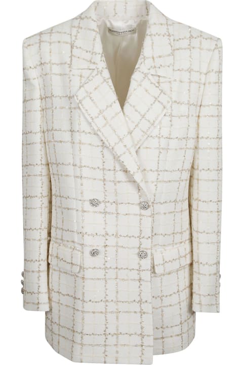 Alessandra Rich for Women Alessandra Rich Oversized Sequin Checked Tweed Jacket