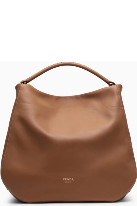 Sale for Women Prada Large Caramel-coloured Leather Shoulder Bag