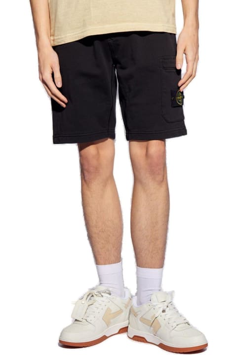 Pants for Men Stone Island Drawstring Logo Patch Shorts