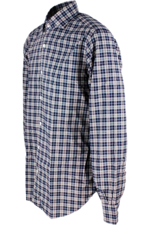 Barba Napoli Shirts for Men Barba Napoli Cult Shirt With Two-tone Checked Pattern
