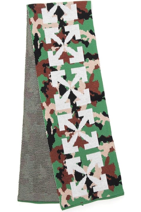 Accessories & Gifts for Girls Off-White Finished Edge Camouflage-pattern Scarf