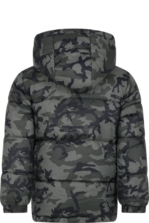 Timberland for Kids Timberland Green Down Jacket For Boy With Logo