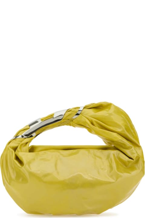 メンズ Dieselのトートバッグ Diesel Yellow Leather Grab-d Hobo Shopping Bag