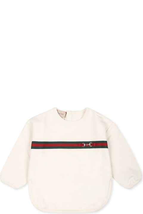 Gucci Sweaters & Sweatshirts for Baby Girls Gucci Ivory Sweatshirt For Baby Girl With Horsebit