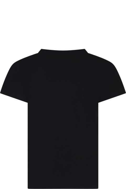 Topwear for Girls Versace Black T-shirt For Girl With Medusa