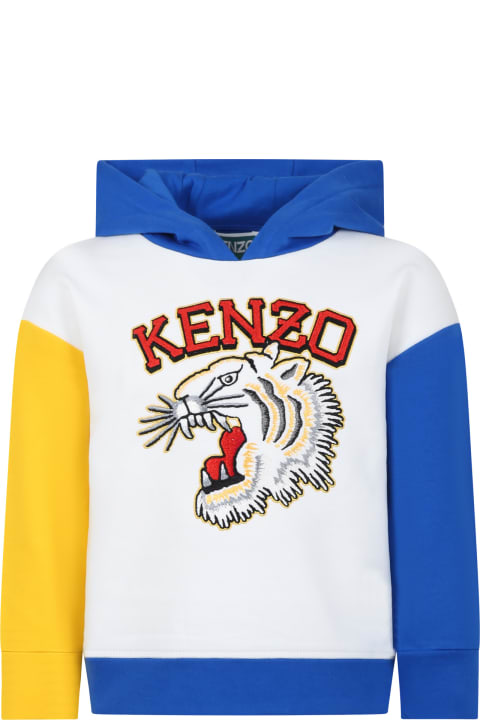 Homeware Kenzo Kids Multicolor Hooded Sweatshirt For Boy With Logo