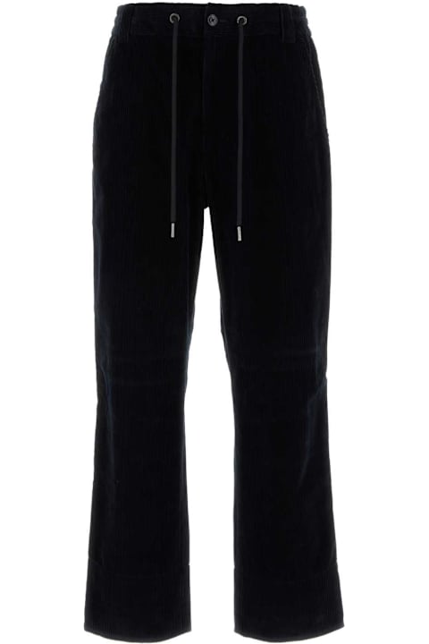 آخر صيحات الموضة من القسم الرجالي Moncler Navy Blue Corduroy Pant