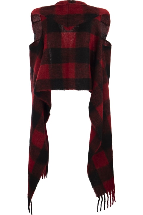 Woolrich Women Woolrich Hooded Scarf With Checked Pattern
