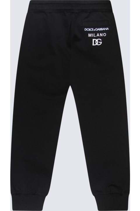 Dolce & Gabbana Bottoms for Boys Dolce & Gabbana Black Cotton Track Pants