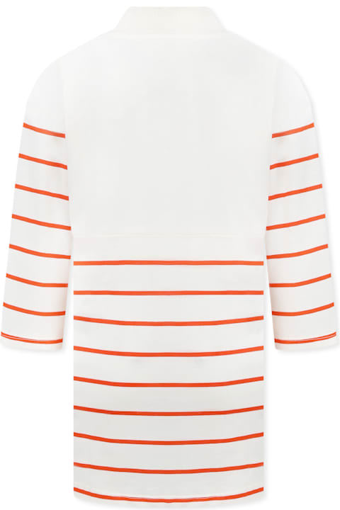 Homeware Mini Rodini Ivory Dress For Girl With Scarf Print