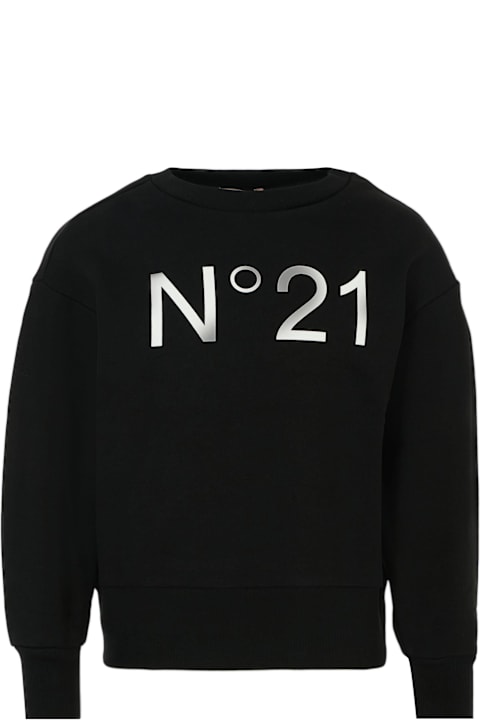 N.21 Men N.21 Black Sweatshirt For Girl With Logo