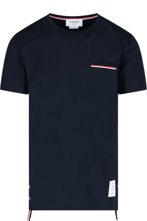 Thom Browne Topwear for Men Thom Browne Thom Browne - Tricolor Pocket T-shirt