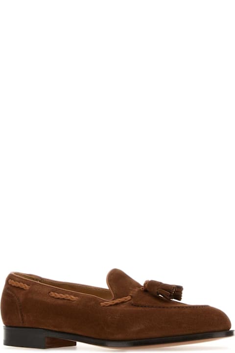 Edward Green for Kids Edward Green Brown Suede Belgravia Loafers