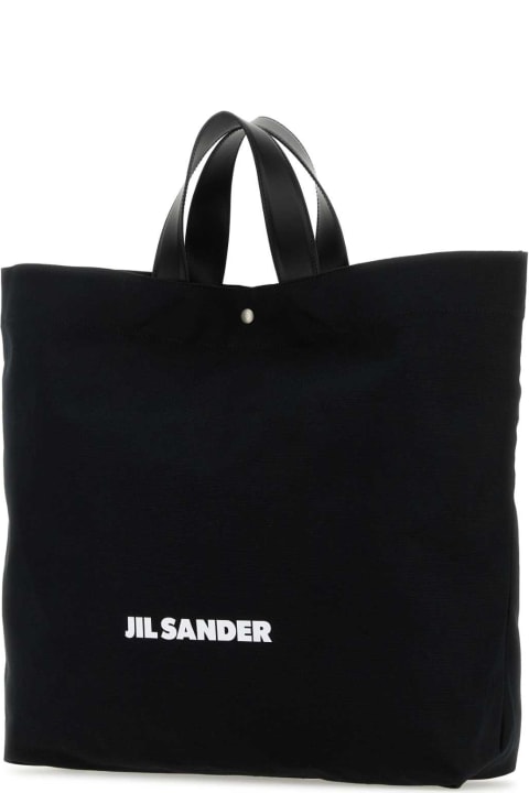 Jil Sander Totes for Women Jil Sander Black Canvas Shopping Bag