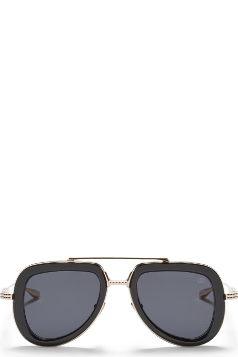 ウィメンズ Valentino Eyewearのアイウェア Valentino Eyewear V-lstory - Black / White Gold Sunglasses