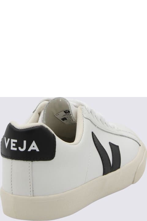 أدوات منزلية Veja Extra White And Black Leather Esplar Sneakers