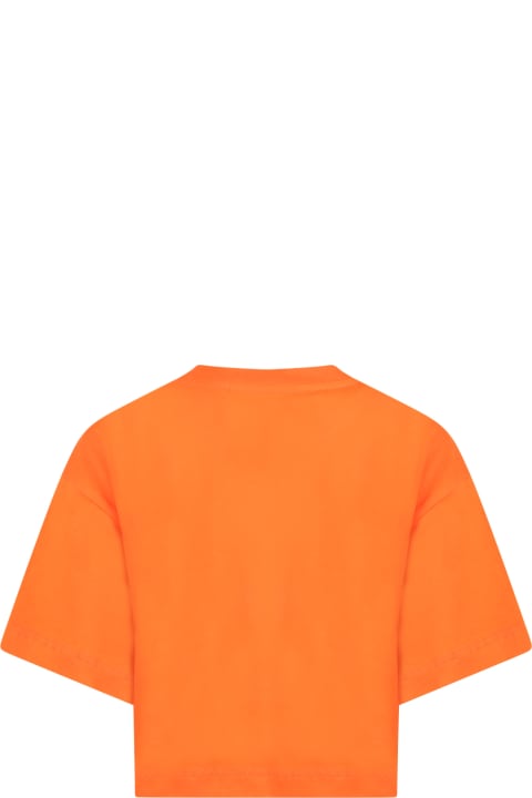 Orange T-shirt For Girl With Logo