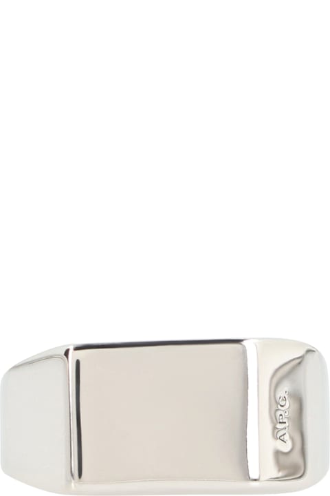 A.P.C. حُلي لـ القسم الرجالي A.P.C. Chevaliere Minimal Silver Ring