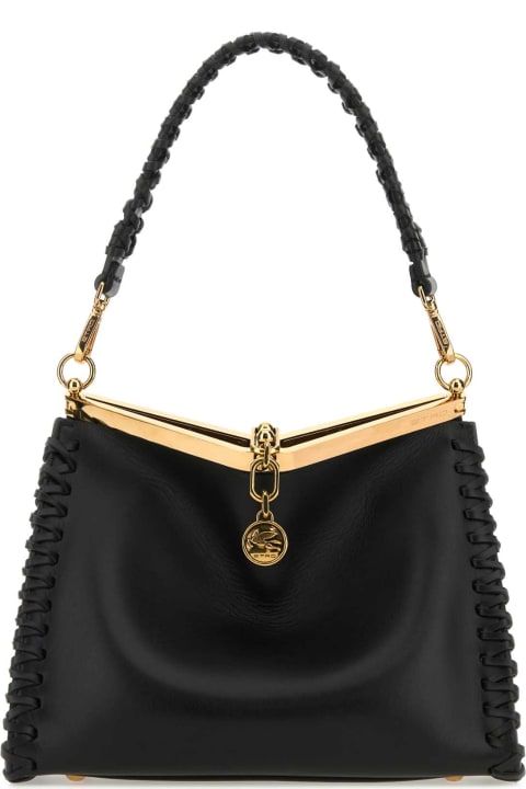 Bags Sale for Women Etro Black Leather Vela Handbag
