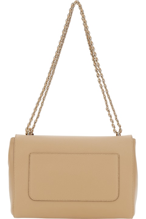 Mulberry for Men Mulberry Beige Leather Women's Medium Lily Small Class Grain Shoulder Bag