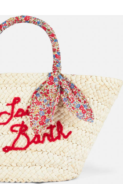 Totes for Men MC2 Saint Barth Woman Small Straw Bag With Embroidery