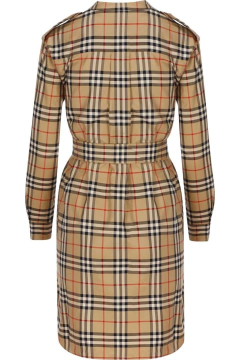 Clothing for Women Burberry Vintage-check Belted Waist Mini Shirt Dress
