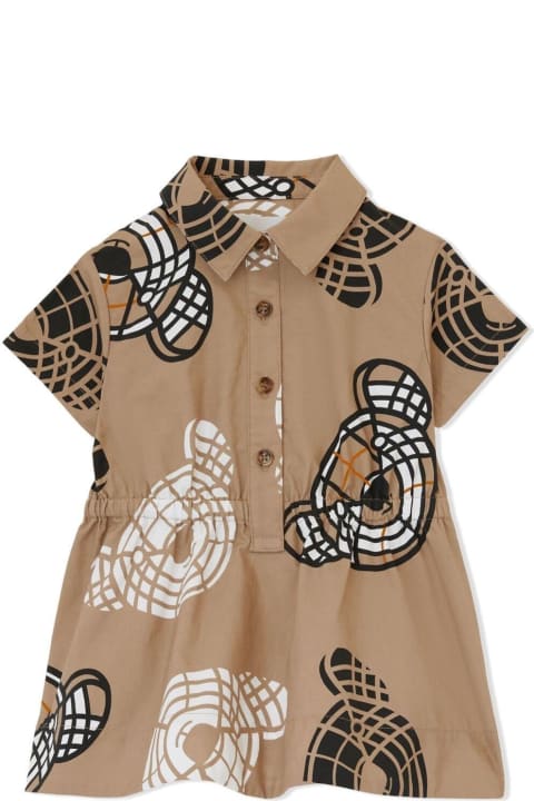 Burberry Bodysuits & Sets for Baby Boys Burberry Beige Dress With All-over Teddy Bear Print In Cotton Girl