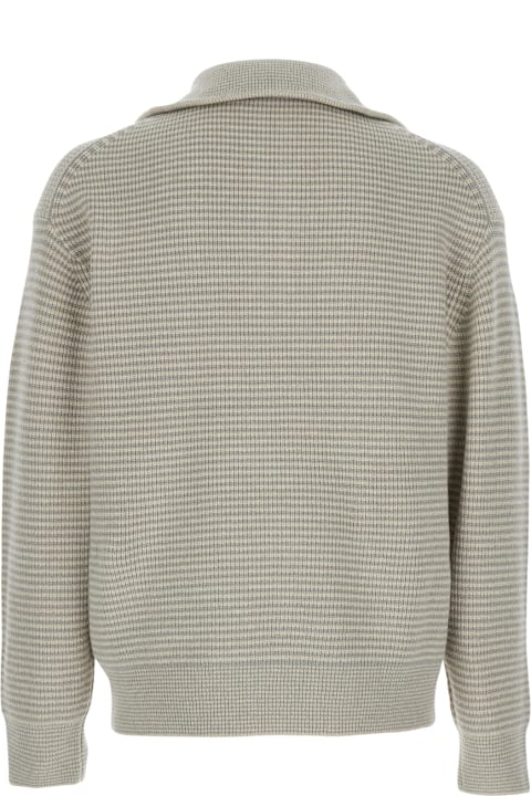 J.W. Anderson for Kids J.W. Anderson Grey Sweater With Half Zip Closure On The Front In Cotton Piquet Man