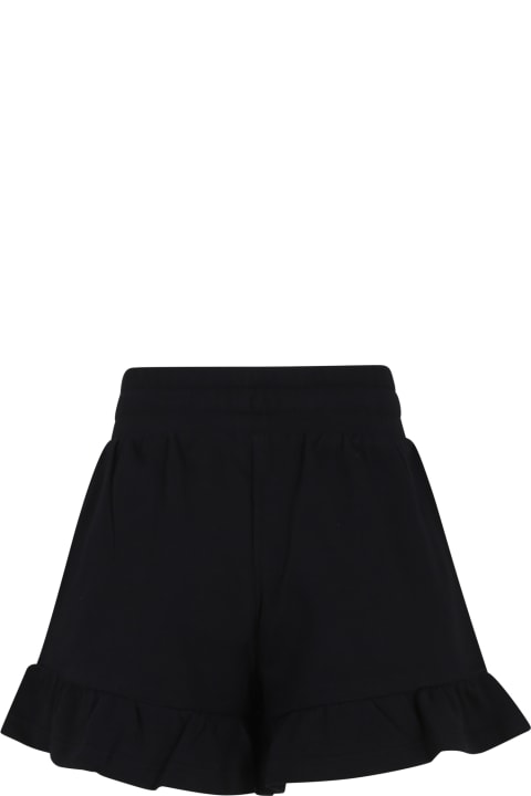 Bottoms for Girls Moschino Black Shorts For Girl With Teddy Bear And Logo