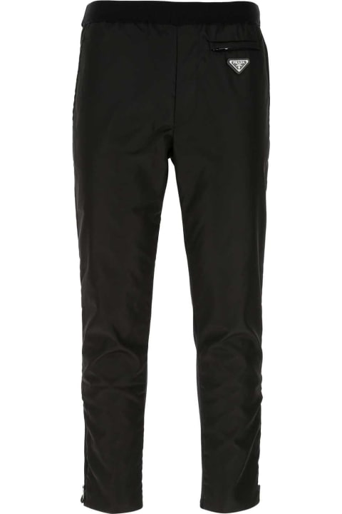 Pants for Men Prada Black Nylon And Wool Pant