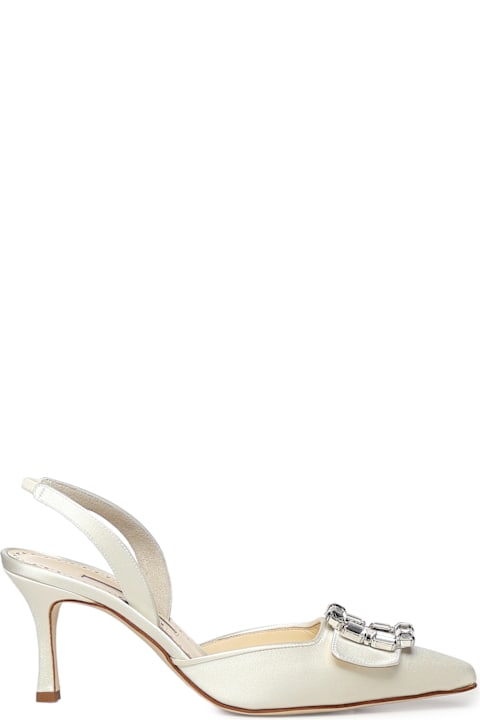 Manolo Blahnik Mayjousli Satin Slingback