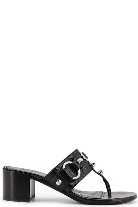 Balenciaga for Kids Balenciaga City Tong Leather Heeled Sandals