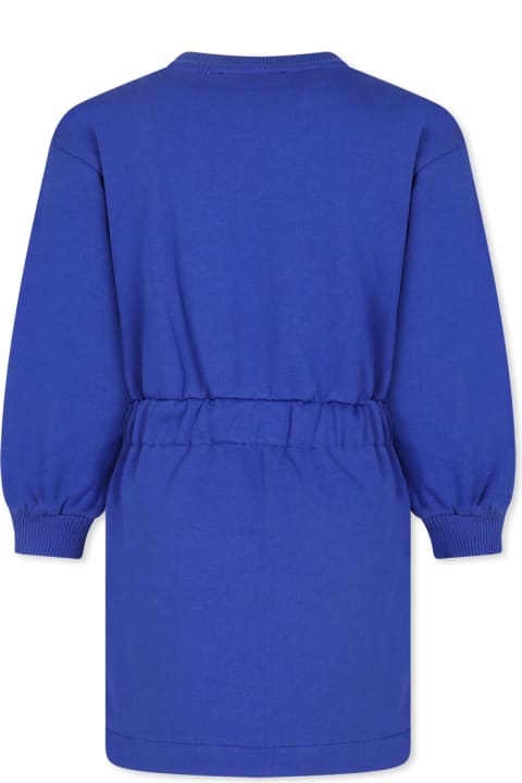 Dresses for Girls Balmain Light Blue Dress For Girl With Logo