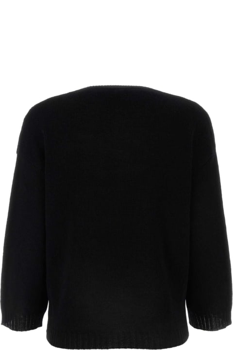 Valentino Garavani Sweaters for Women Valentino Garavani Black Wool Oversize Sweater
