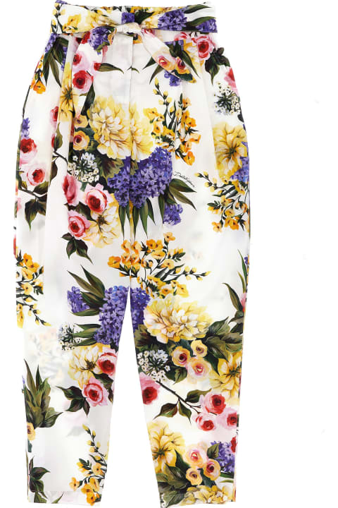 Bottoms for Girls Dolce & Gabbana Floral Print Trousers