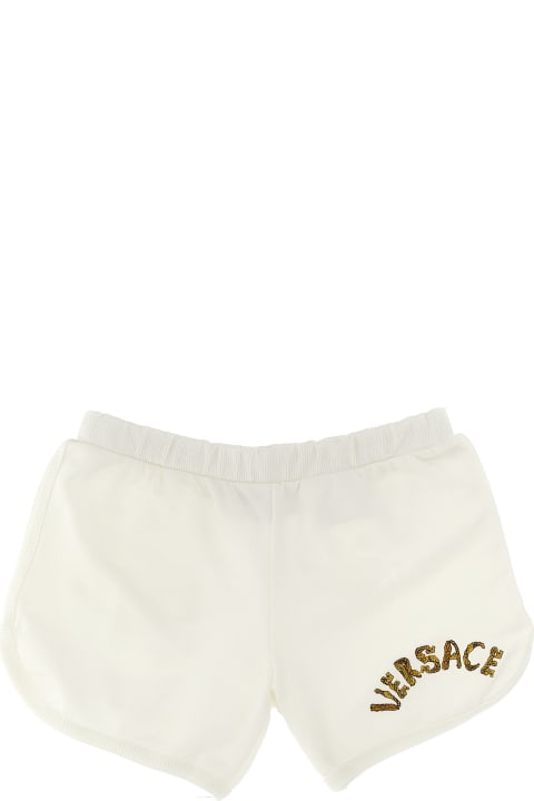 Bottoms for Girls Versace La Vacanza Logo Embroidery Capsule Shorts