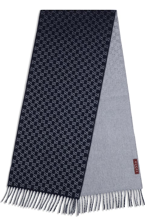 Homeware Gucci Wool And Cashmere Scarf With A Gradient Gg Motif