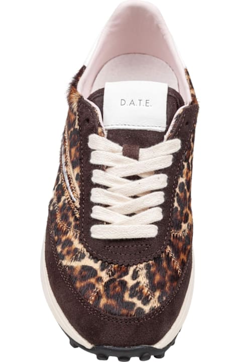 Homeware D.A.T.E. Ponyskin And Suede Running Sneakers In Brown