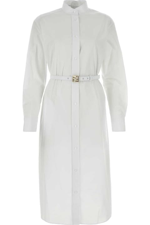 Fashion for Women Fendi White Poplin Shirt Dress