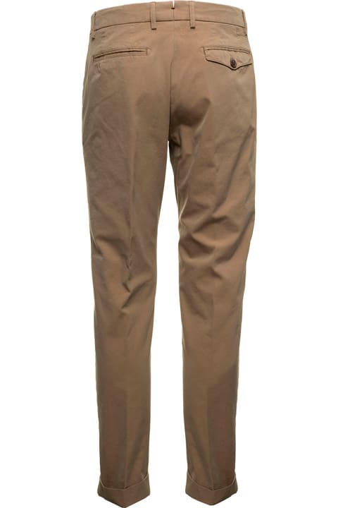 Berwich Man's Beige Cotton Tailored Pants