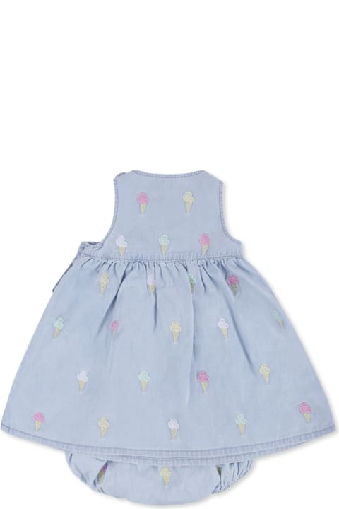 Stella McCartney Kids for Baby Girls Stella McCartney Kids Light Blue Dress For Baby Girl With Ice Cream