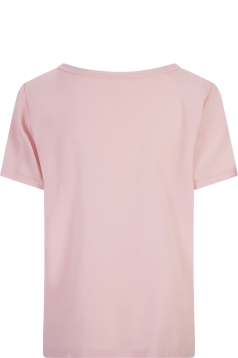 ウィメンズ新着アイテム Her Shirt Pink Opaque Silk T-shirt