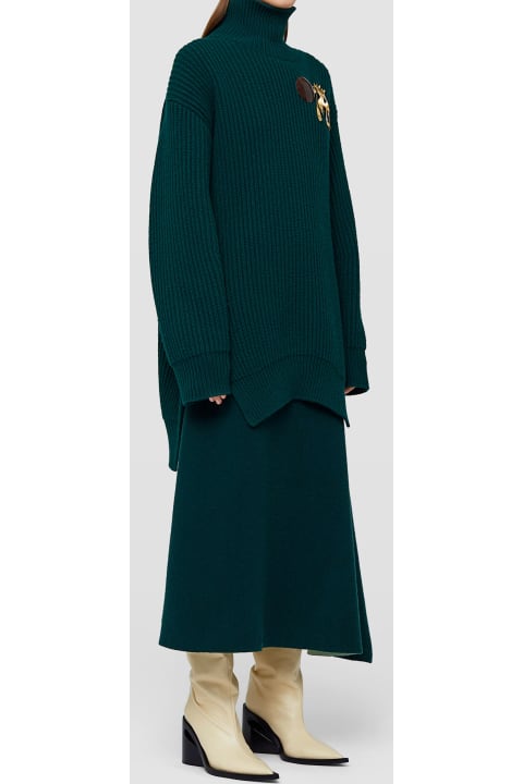 Jil Sander for Women Jil Sander Asymmetrical Green Skirt