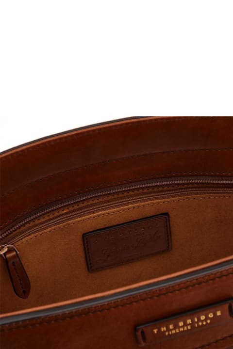 The Bridge Woman's Brown Leather Shopper With Logo