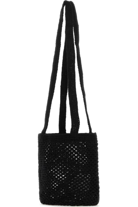 Gimaguas Totes for Men Gimaguas Black Crochet Fisherman Shoulder Bag