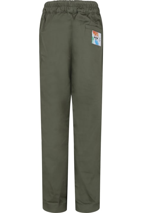 ウィメンズ MSGMのボトムス MSGM Green Trousers For Boy With Logo